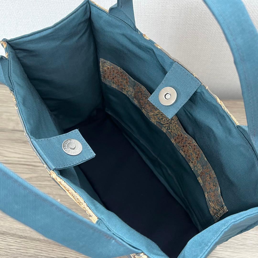 正倉院文様 金糸袋帯のフォーマルバッグ 帯リメイク 正絹 一点物 卒業式 入学式