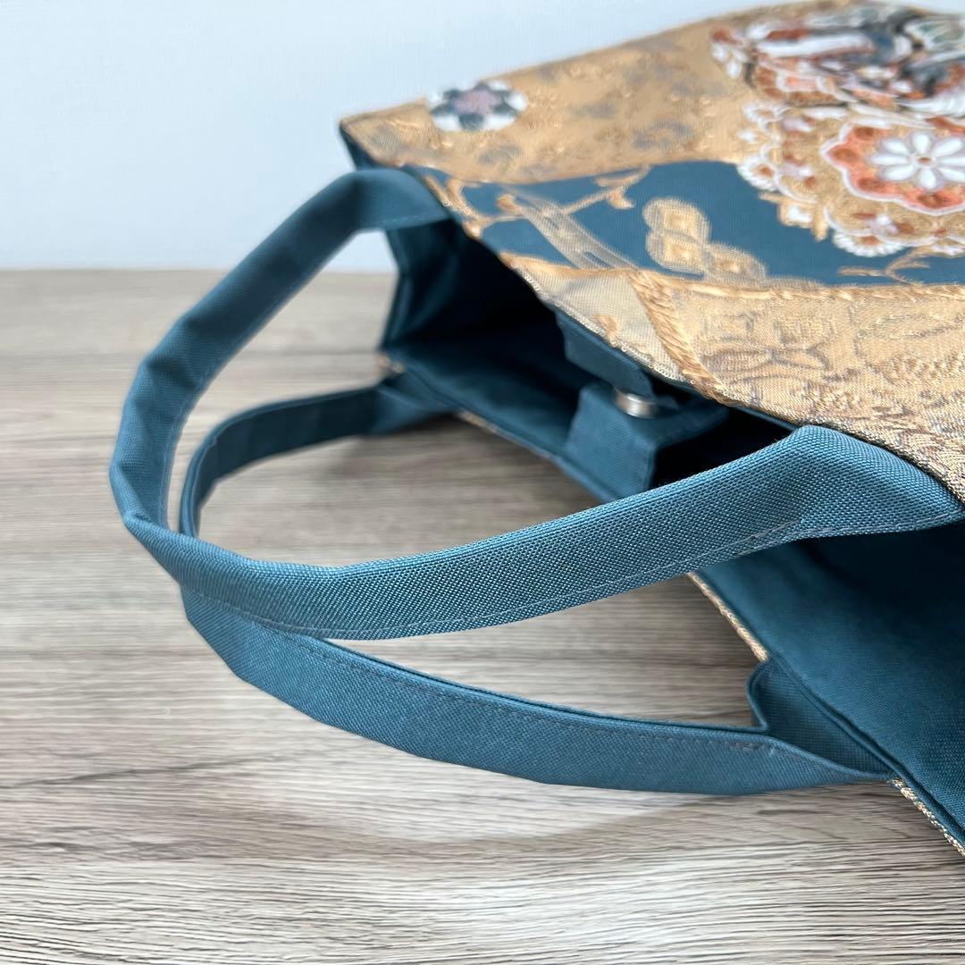 正倉院文様 金糸袋帯のフォーマルバッグ 帯リメイク 正絹 一点物 卒業式 入学式