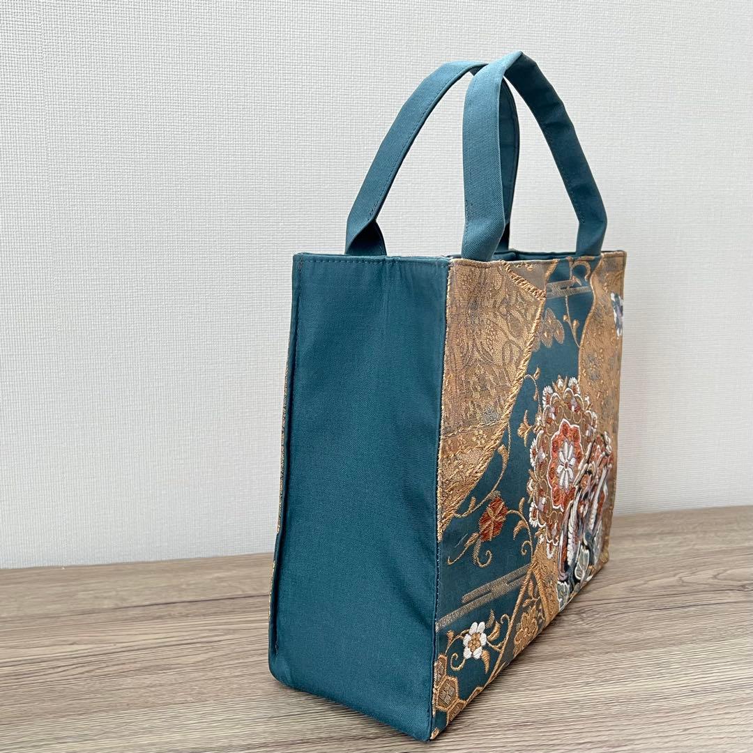 正倉院文様 金糸袋帯のフォーマルバッグ 帯リメイク 正絹 一点物 卒業式 入学式