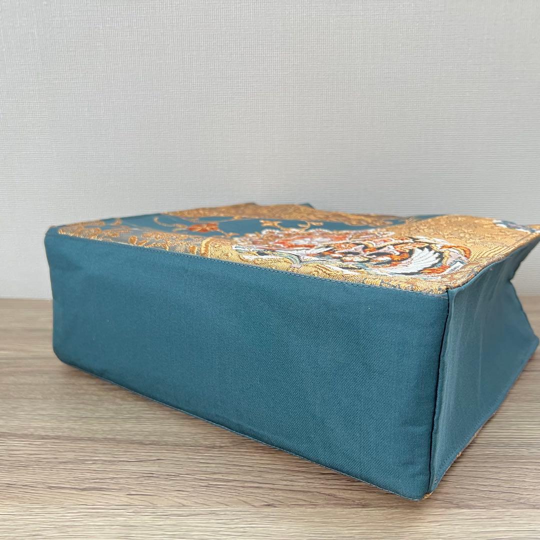 正倉院文様 金糸袋帯のフォーマルバッグ 帯リメイク 正絹 一点物 卒業式 入学式