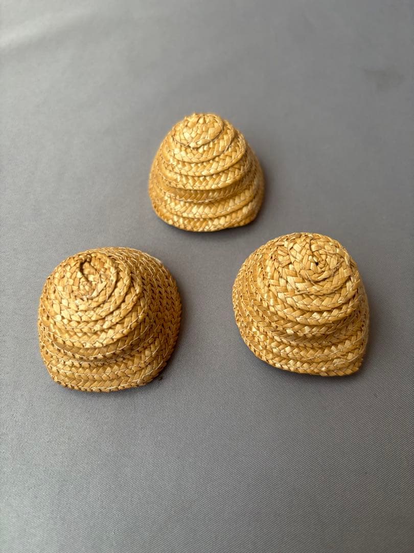 アンティーク ドール用 ハット 帽子 ミニョネット チャイナヘッド 3セット小