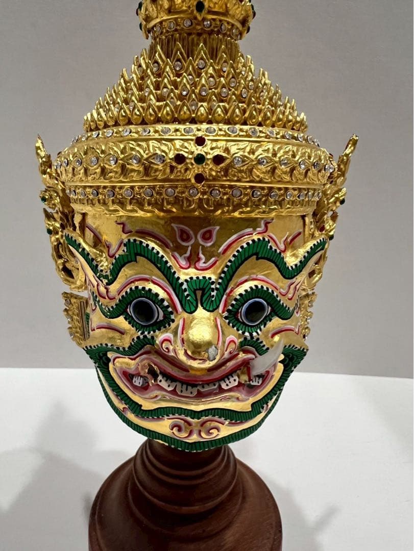 レア物タイ伝統 仮面舞踊 コーン マスク オブジェ