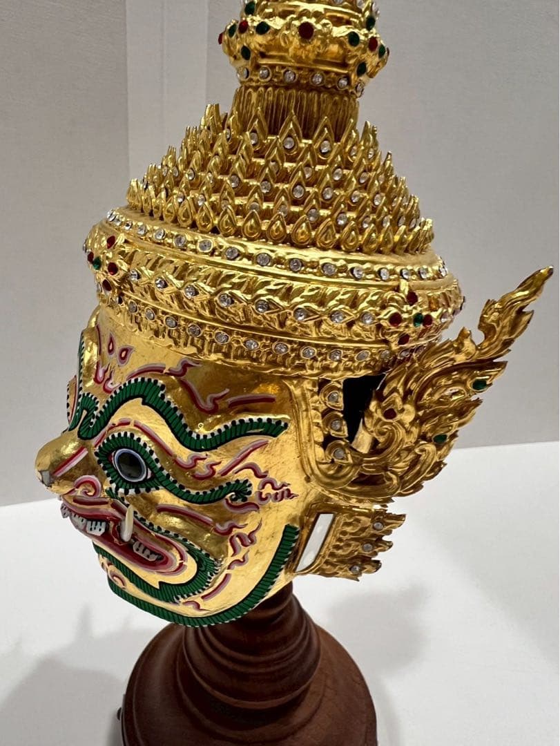 レア物タイ伝統 仮面舞踊 コーン マスク オブジェ