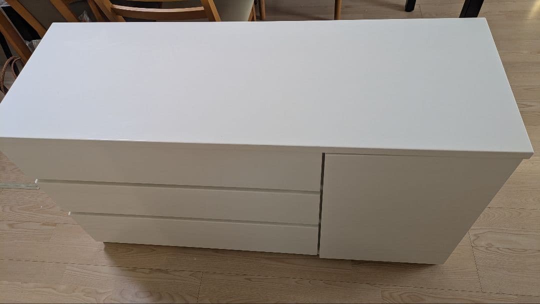 引取限定 再出品 ホワイト引き出し式チェスト 3段 ニトリ？
