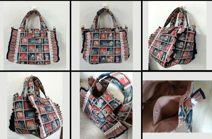 ふっくらころりんバッグ︰フリルトートバッグ