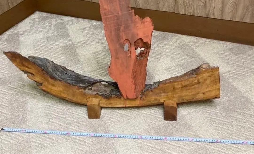 激レア 大型イカリ ヨット型コブ節木材無垢衝立 パーティション天然木仕切り