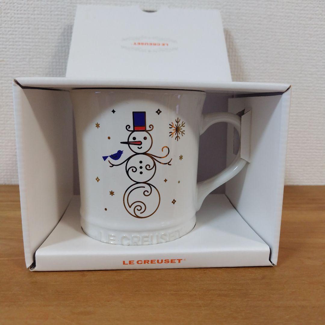 レア‼【未使用】ル・クルーゼ　ノエルコレクションコーヒーマグカップ(スノーマン）
