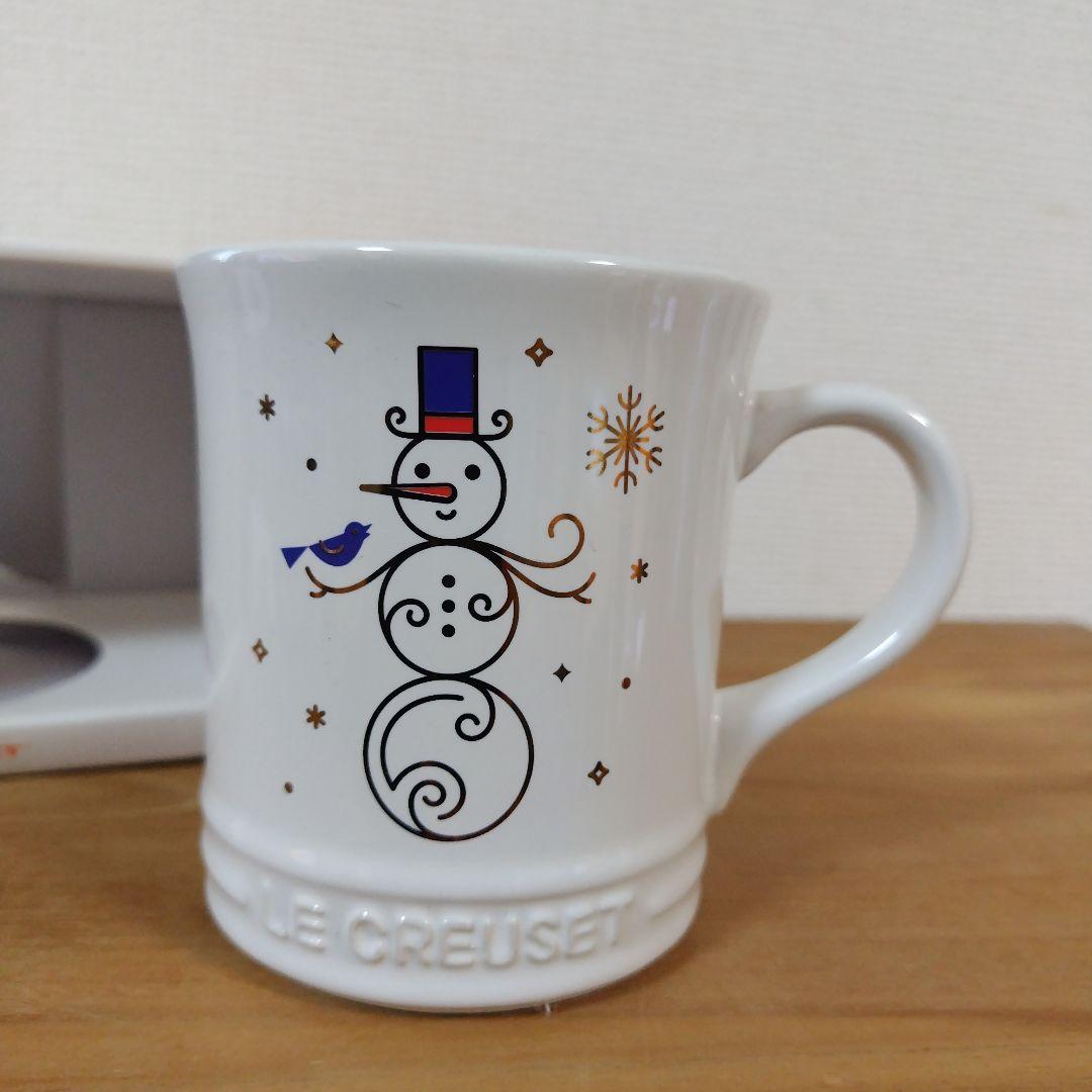 レア‼【未使用】ル・クルーゼ　ノエルコレクションコーヒーマグカップ(スノーマン）