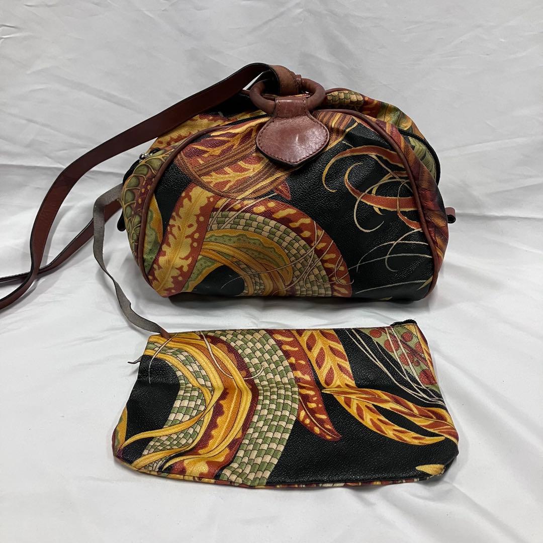 Salvatore Ferragamo ボタニカル柄 ボストンバッグ ポーチ