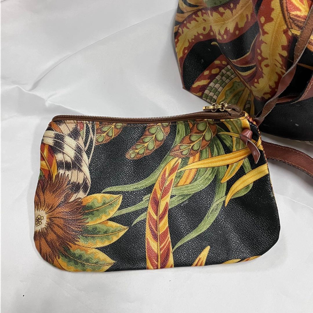 Salvatore Ferragamo ボタニカル柄 ボストンバッグ ポーチ
