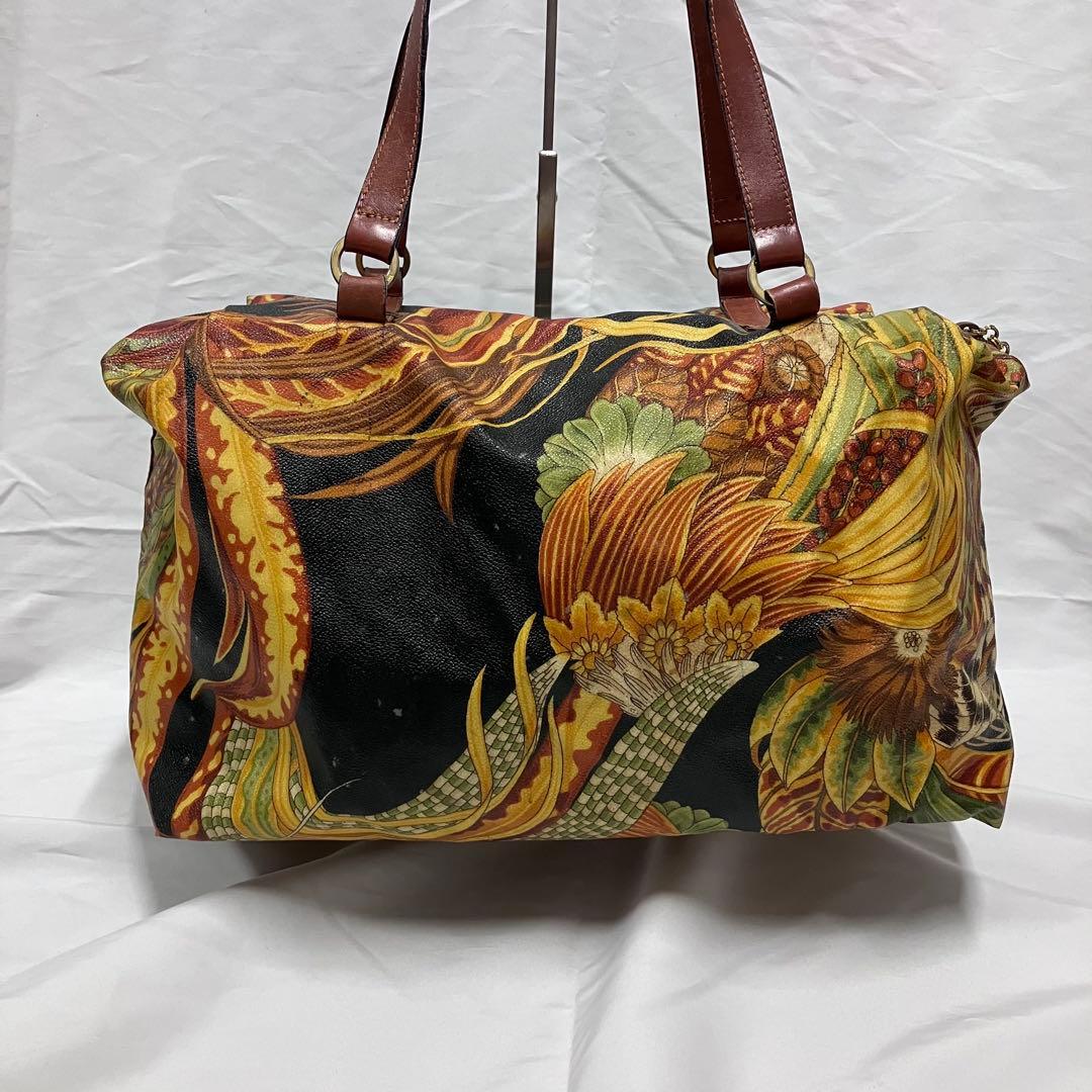 Salvatore Ferragamo ボタニカル柄 ボストンバッグ ポーチ