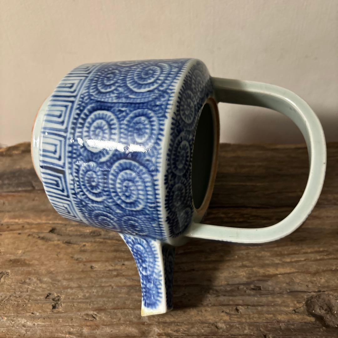 古伊万里タコ唐草染付銚子　酒器　伊万里　波佐見　砥部焼　瀬戸　古民芸　白磁　李朝