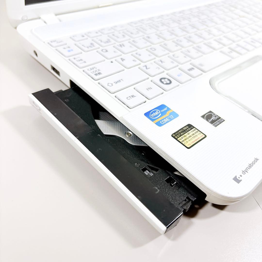 ブルーレイ搭載✨Core i7 快適SSD メモリ8GB ノートパソコン 東芝