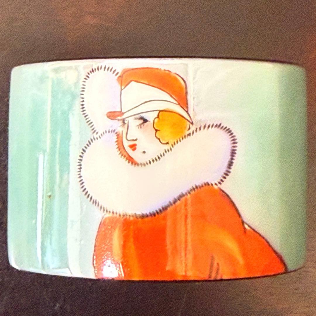 【激レア】オールドノリタケ アールデコ ラスター彩 ナプキンリング ペア紳士淑女