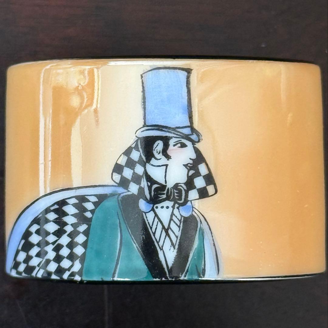 【激レア】オールドノリタケ アールデコ ラスター彩 ナプキンリング ペア紳士淑女