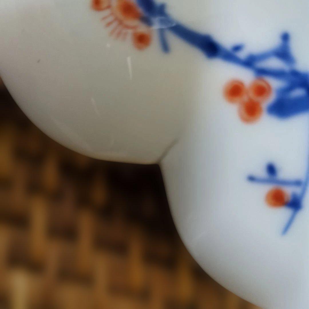 PEACE　深川製磁　あやめと朝顔　菊型飾皿　(裏側に傷あり）