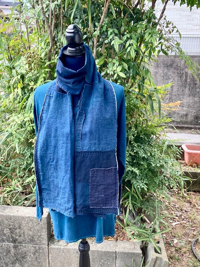 A37 みな　　襤褸　ストール　古布　リメイク