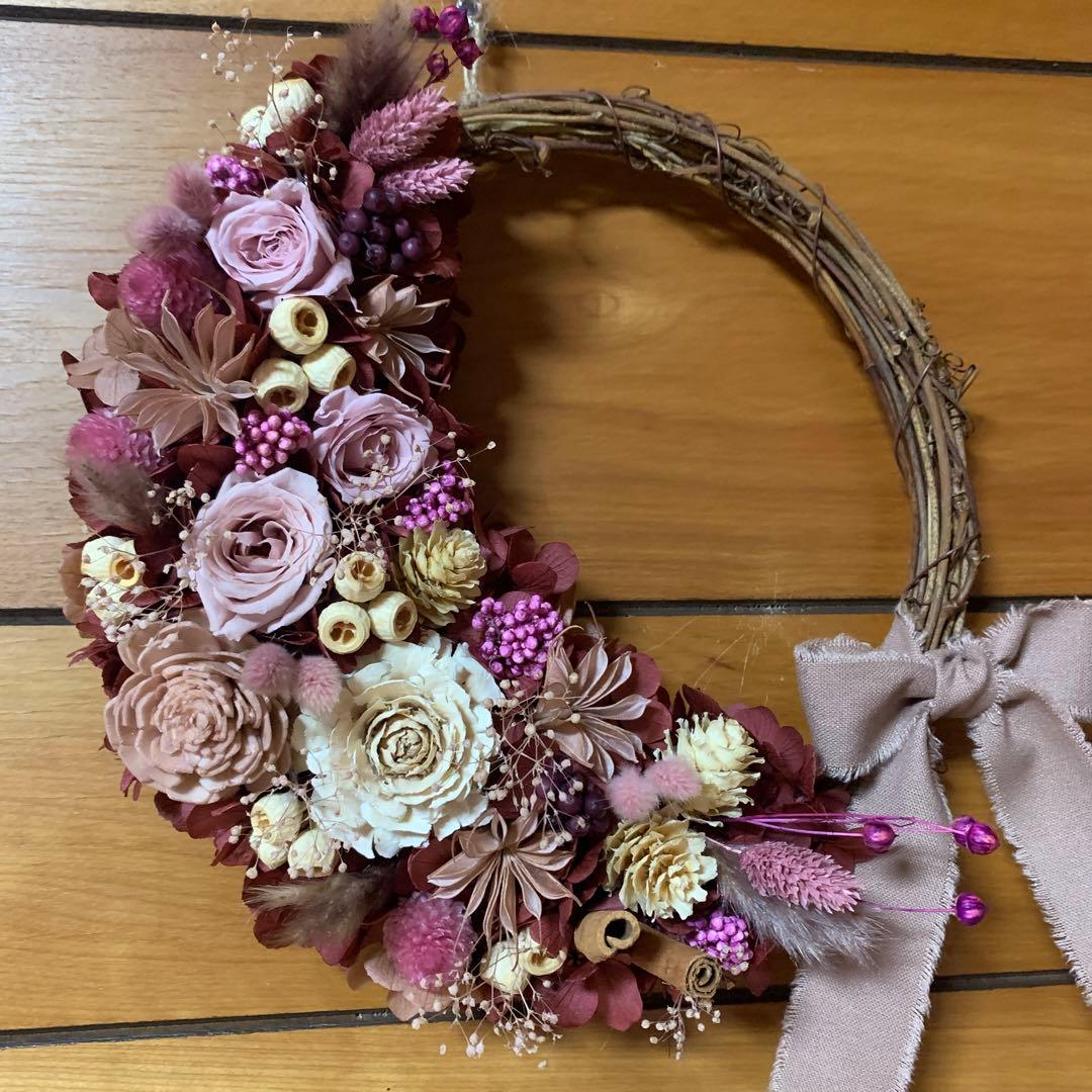 フォロワー様感謝価格♡プリザーブドフラワーリース♡ワインカラーのリース