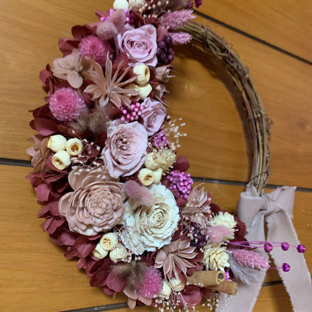 フォロワー様感謝価格♡プリザーブドフラワーリース♡ワインカラーのリース