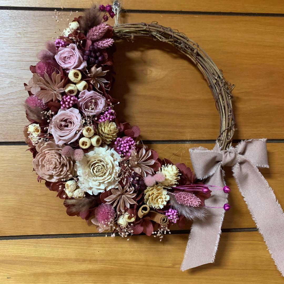 フォロワー様感謝価格♡プリザーブドフラワーリース♡ワインカラーのリース