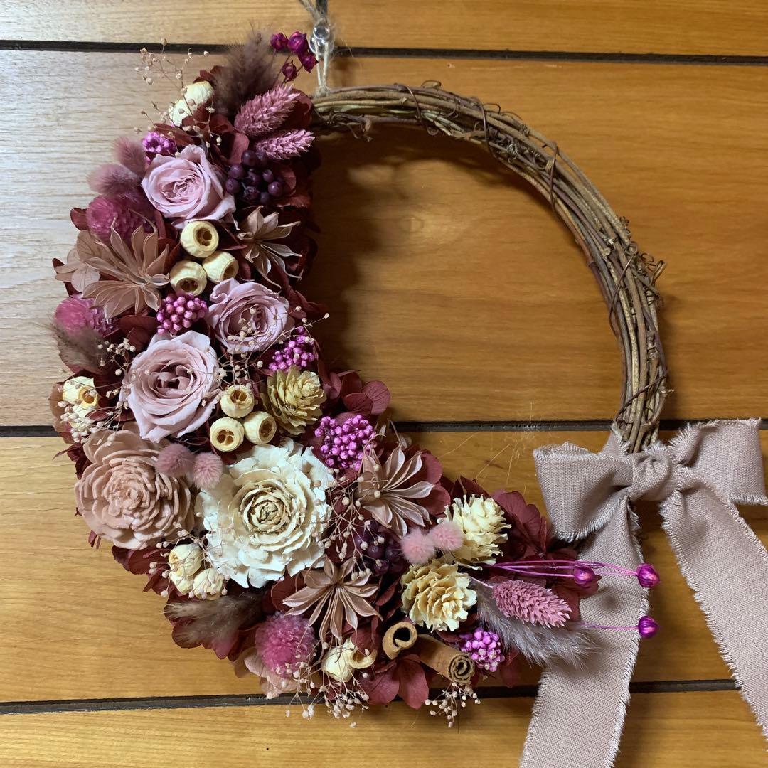 フォロワー様感謝価格♡プリザーブドフラワーリース♡ワインカラーのリース