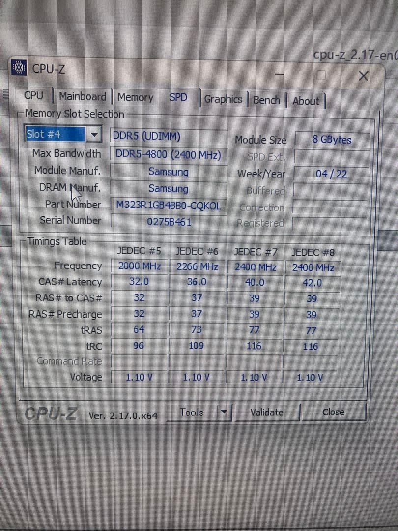 DDR5 4800MHz 16GB (8GBx2) メモリキット