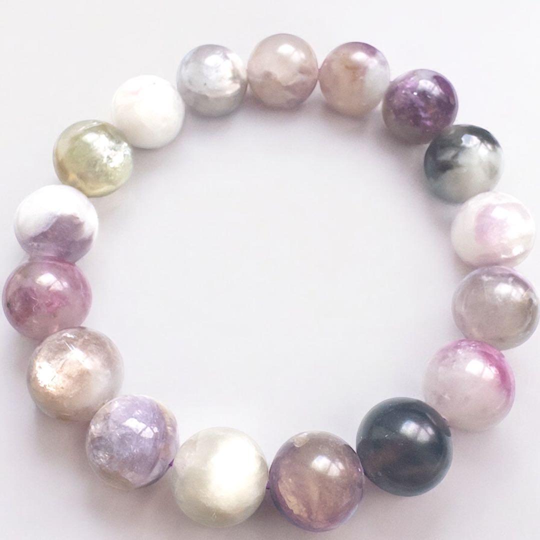 No.737✨天然石✨ミックスマイカのブレスレット　内径約17cm