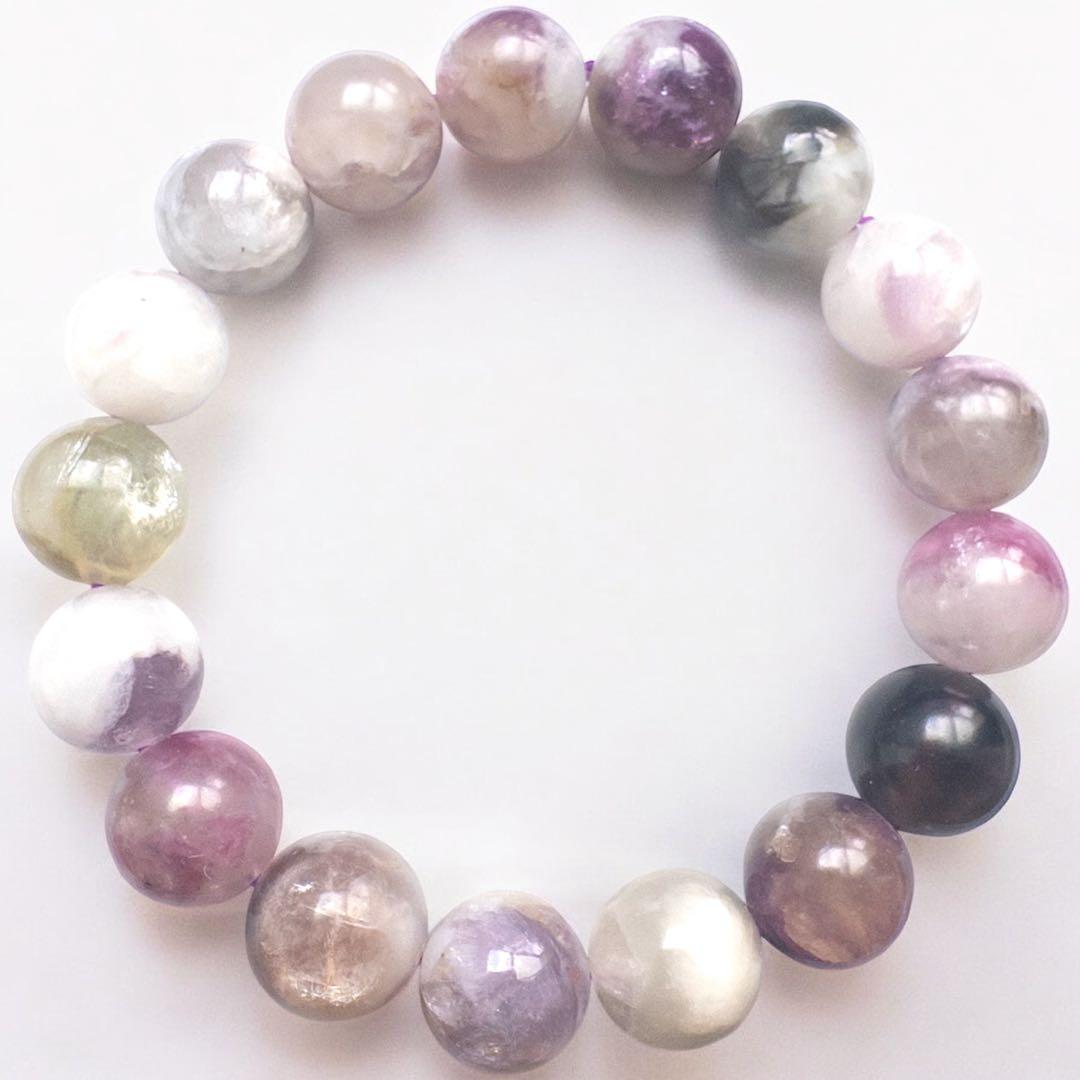 No.737✨天然石✨ミックスマイカのブレスレット　内径約17cm