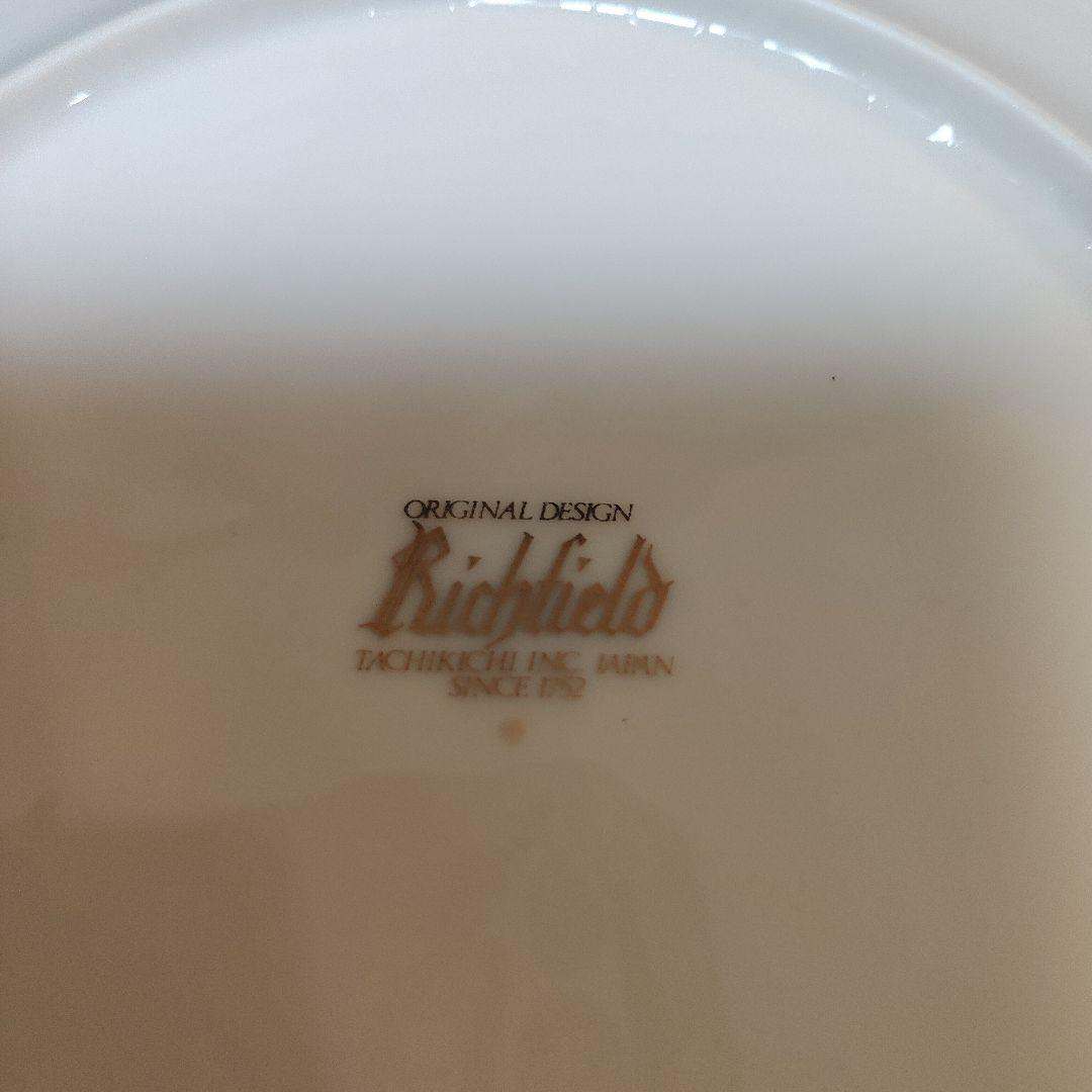 18.5cm たち吉 Richfield 八角形ホワイト皿 10枚セット