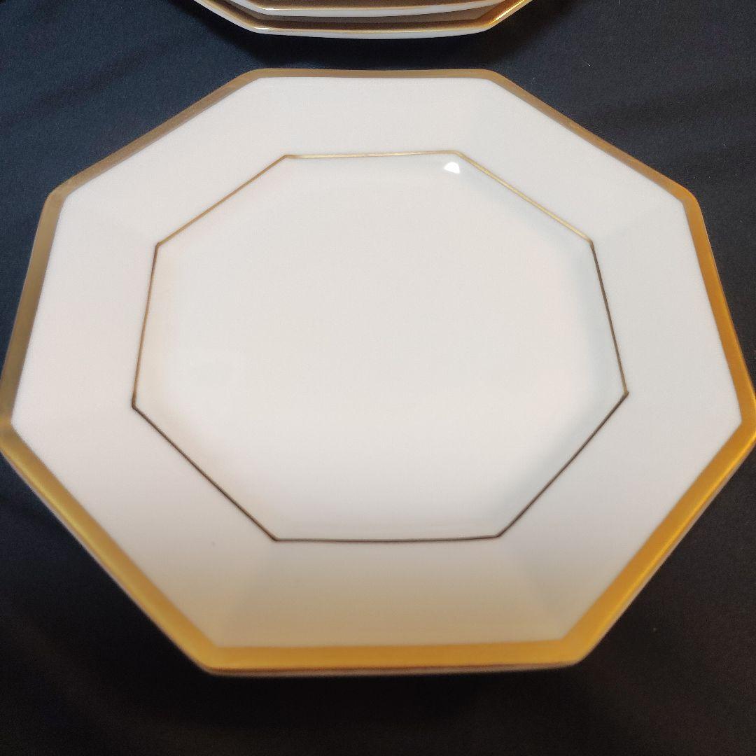 18.5cm たち吉 Richfield 八角形ホワイト皿 10枚セット
