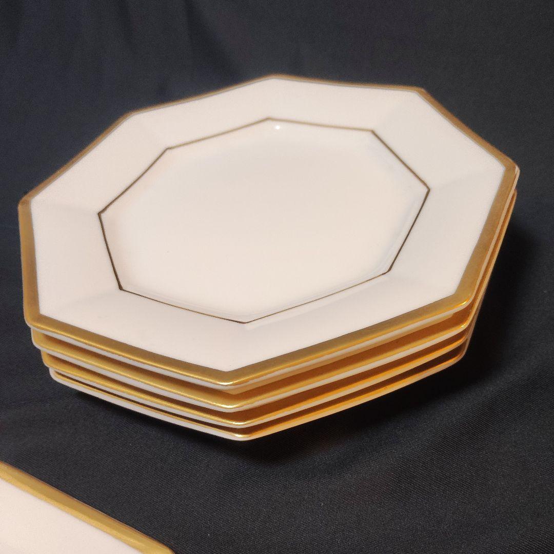 18.5cm たち吉 Richfield 八角形ホワイト皿 10枚セット