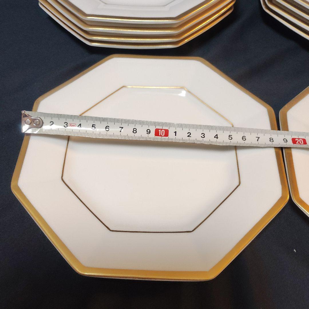 18.5cm たち吉 Richfield 八角形ホワイト皿 10枚セット