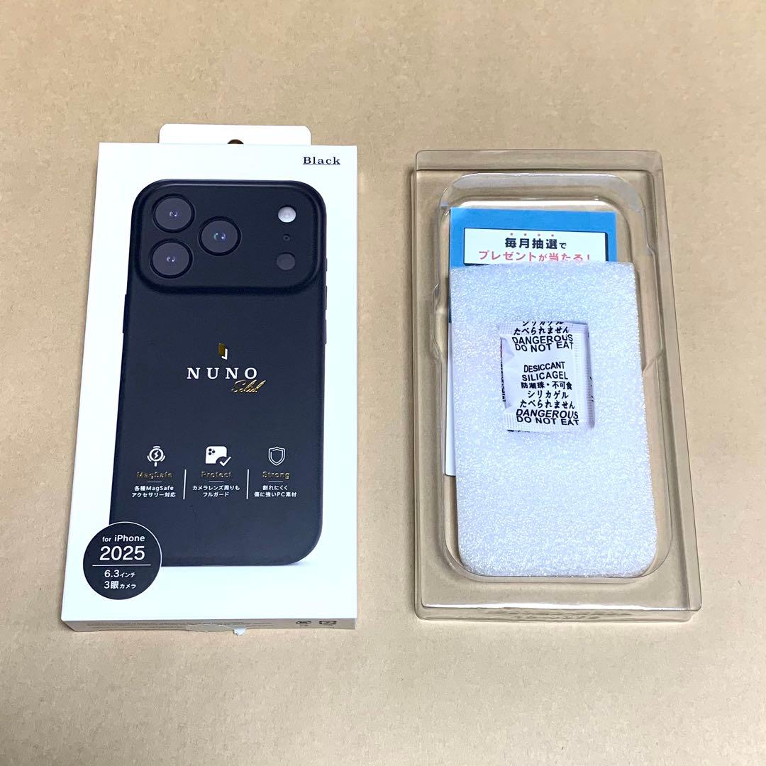 iPhone17Pro用シリコンレザーケース トリニティ NUNO ブラック