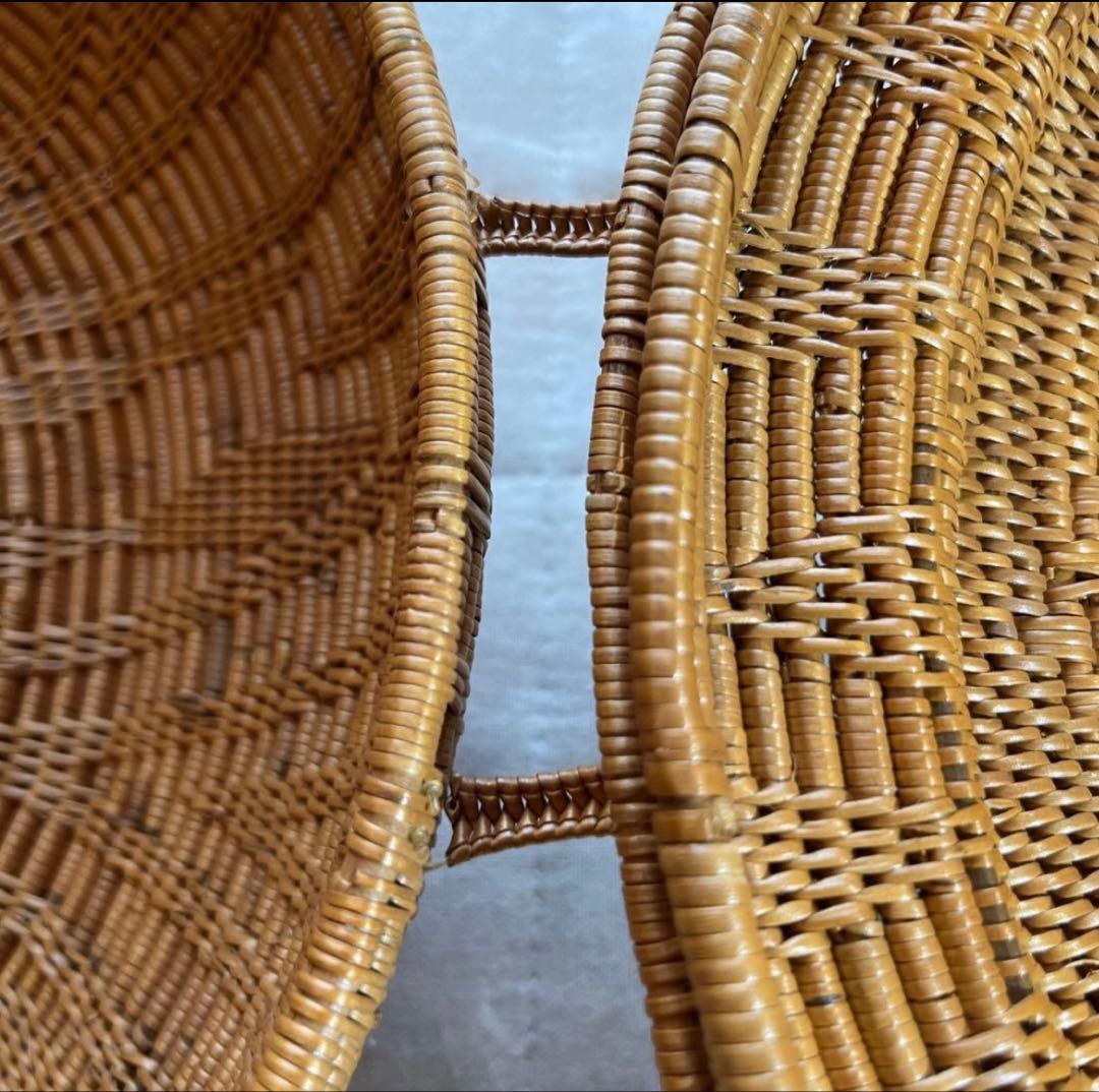 蓋付きボウル　大　バスケット　アタ製品　バリ島　アジアン雑貨　籐
