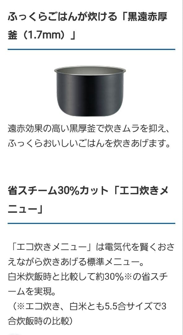 TIGER 炊飯器 JBH-A100　1.0L　5.5合炊き　★未使用★　新生活