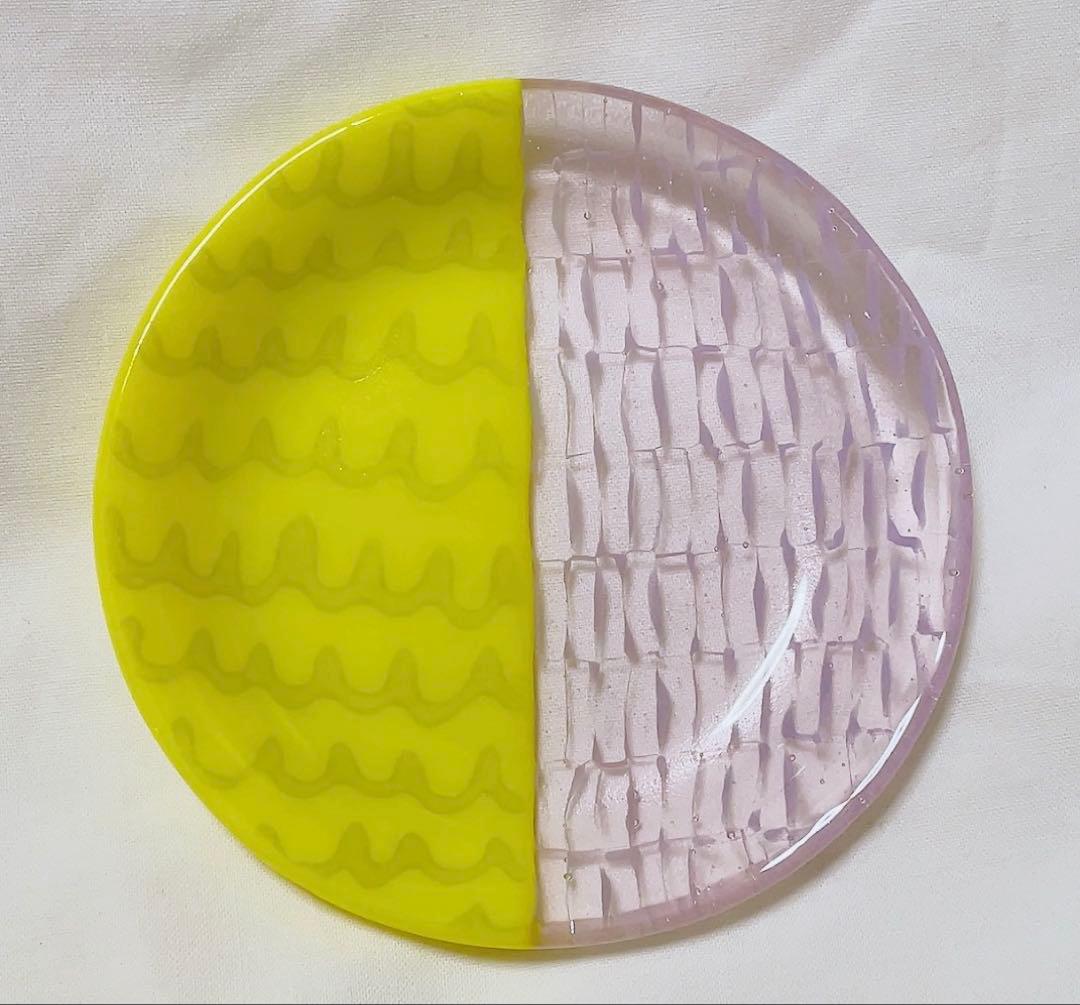 田子美紀　小皿（yellow×pink）