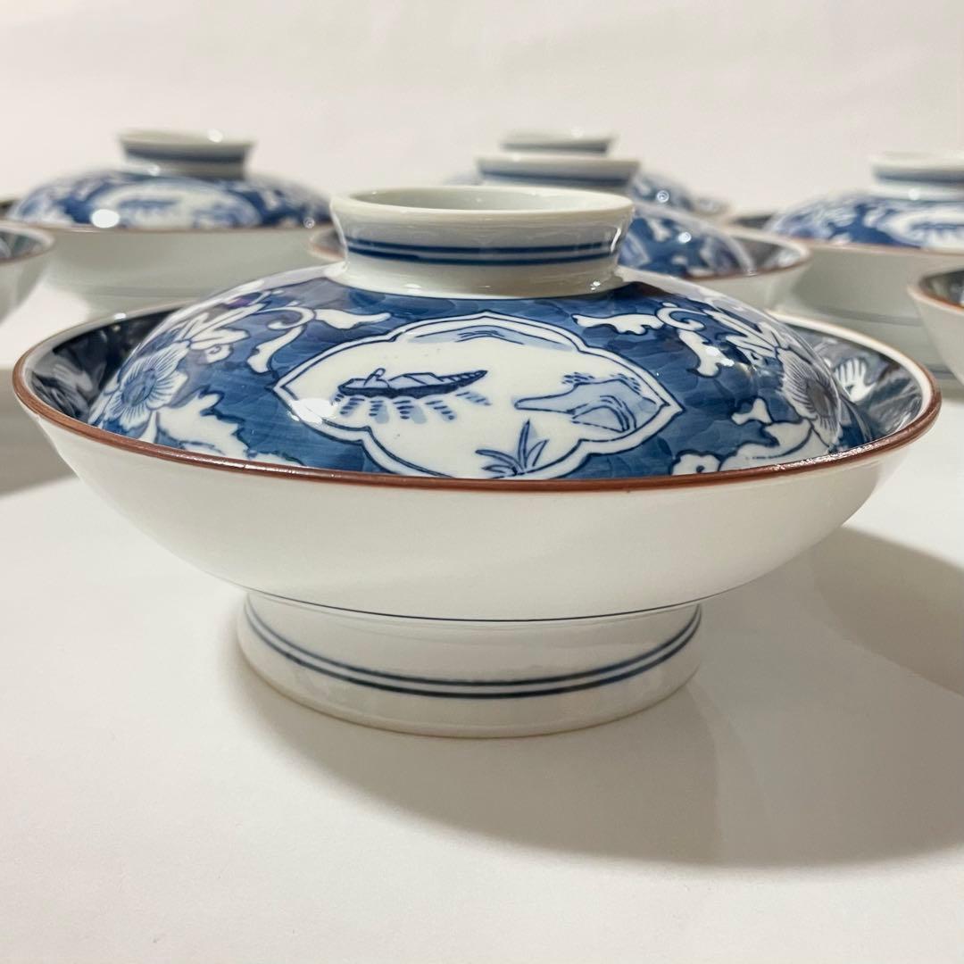 有田焼掛ノ谷窯　蓋付き煮物椀 7個セット