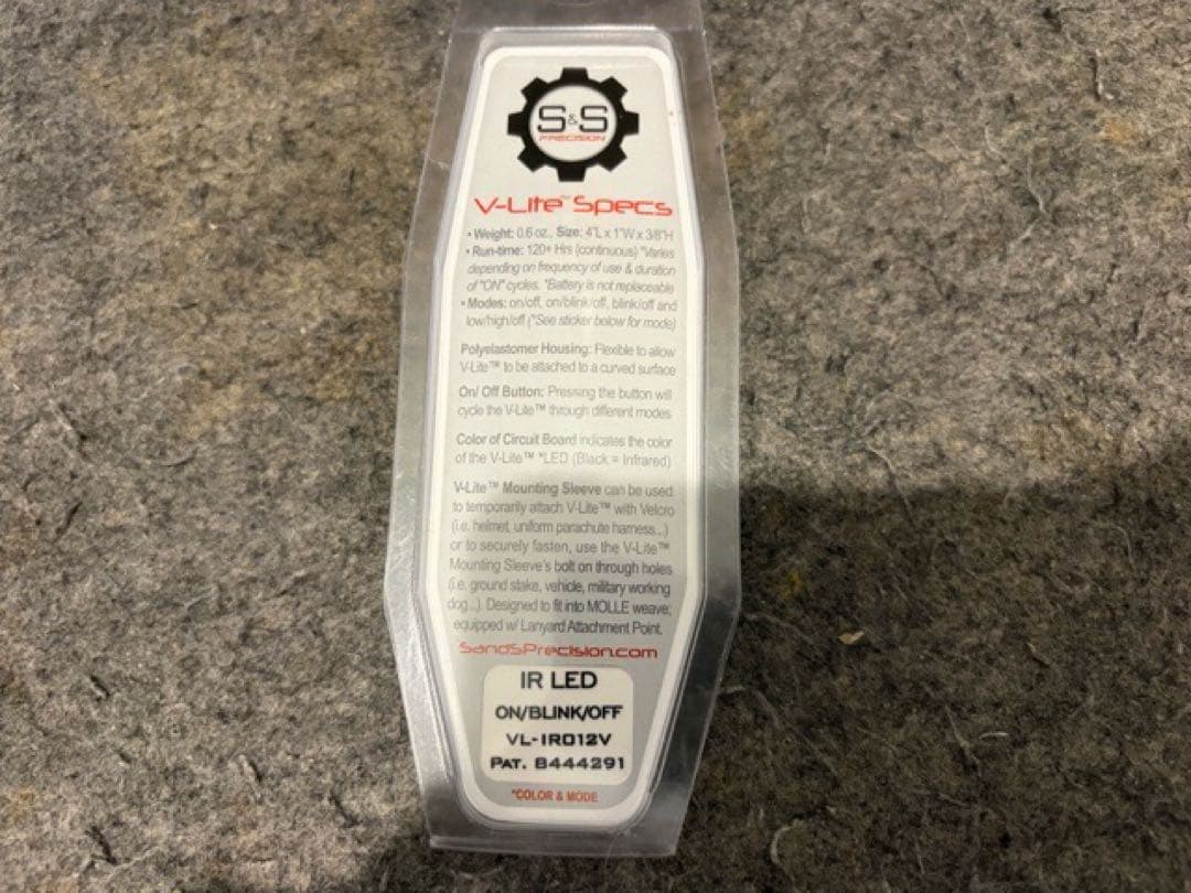 S&S Precision V-Lite IR 米軍 ヘルメット ライトpelt