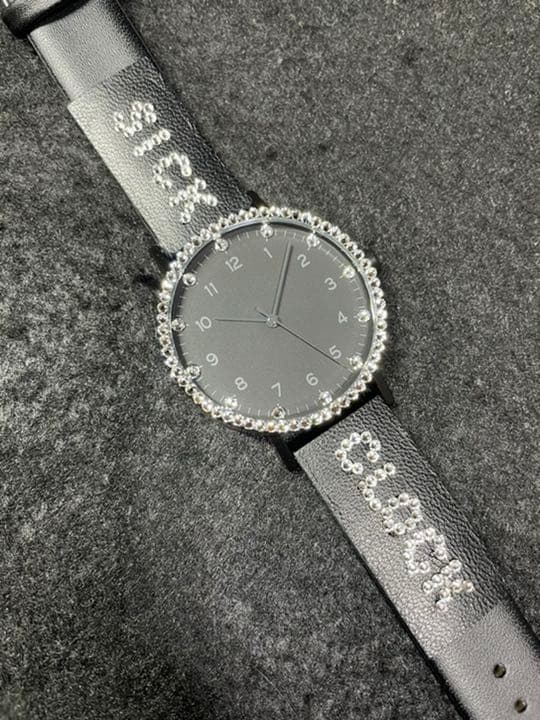 SICK CLOCK 腕時計 オリジナル ブランド スワロフスキー 文字盤 黒