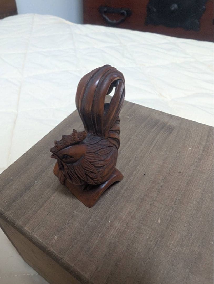 銘玉山　根付　鳥　鶏　印籠　箱無し