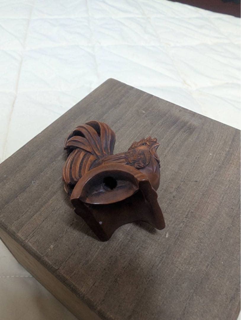 銘玉山　根付　鳥　鶏　印籠　箱無し