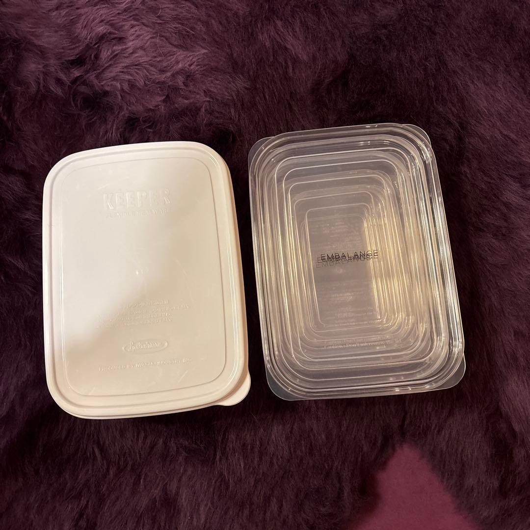 【ほぼ未使用】エンバランスクリアタッパーとレクタングルザル付きセット