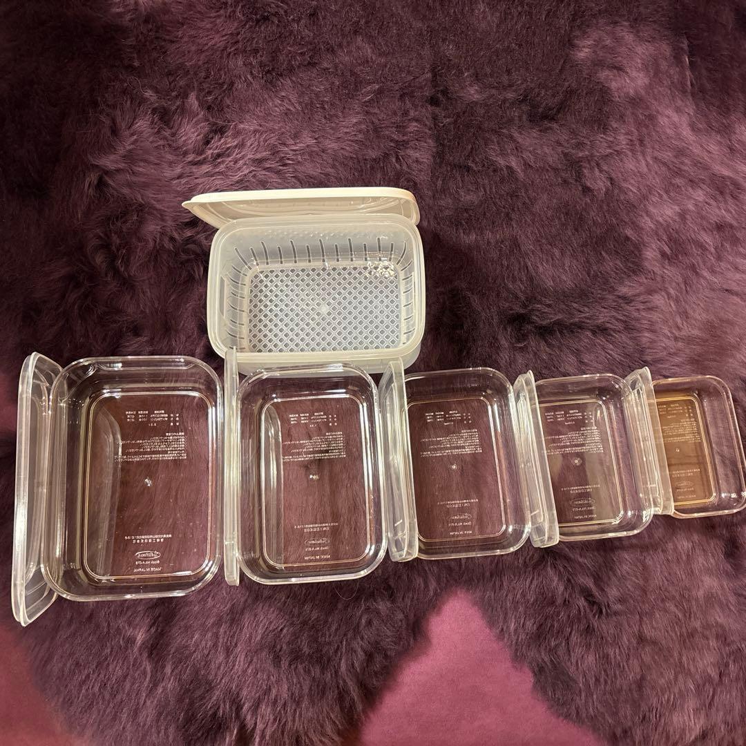 【ほぼ未使用】エンバランスクリアタッパーとレクタングルザル付きセット