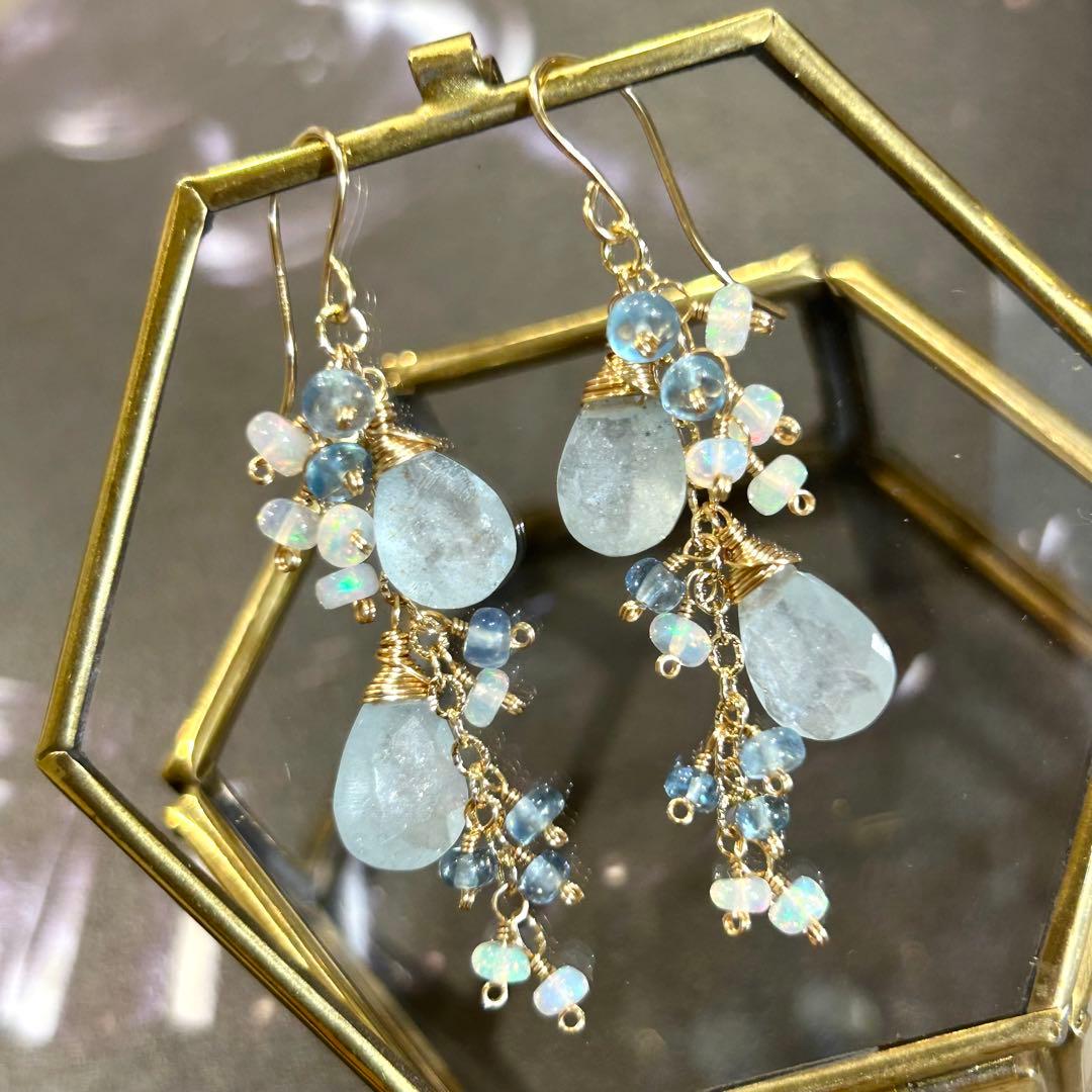 専用ʚ❤︎ɞ希少✳︎シンデレラアクアマリン　イリデッセンスアクアマリン　14kgf