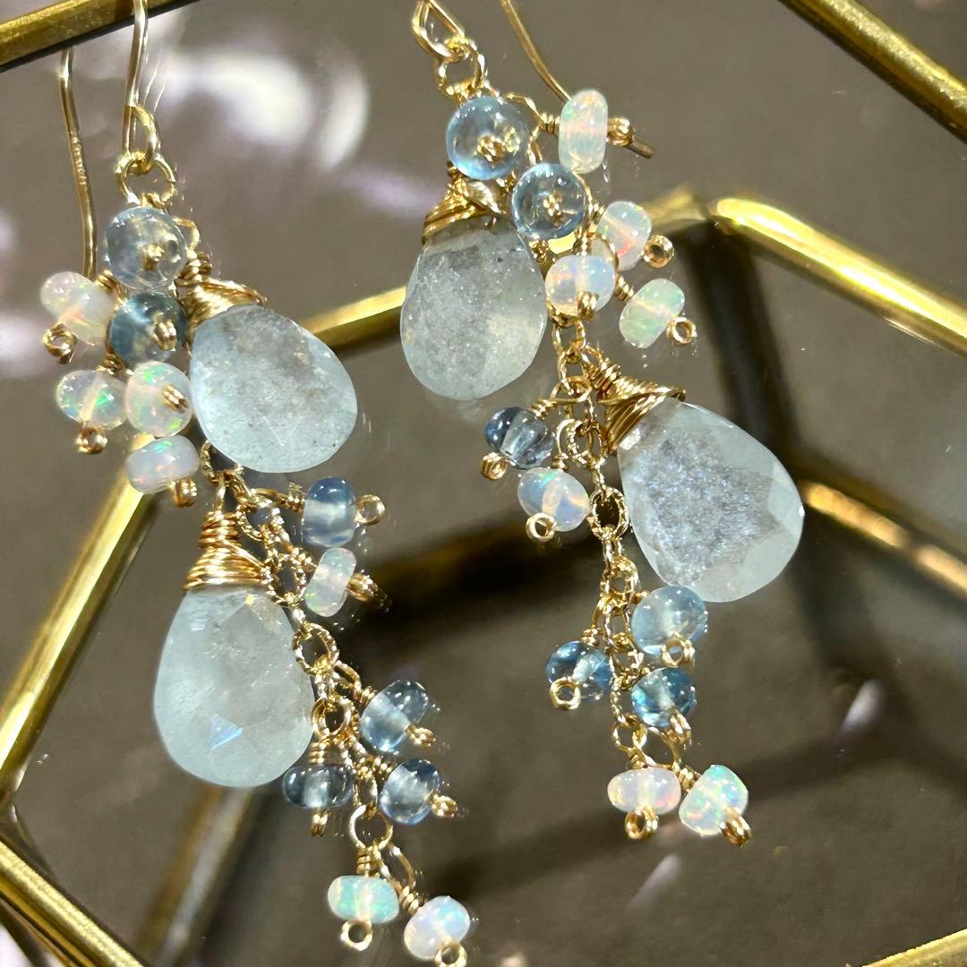 専用ʚ❤︎ɞ希少✳︎シンデレラアクアマリン　イリデッセンスアクアマリン　14kgf