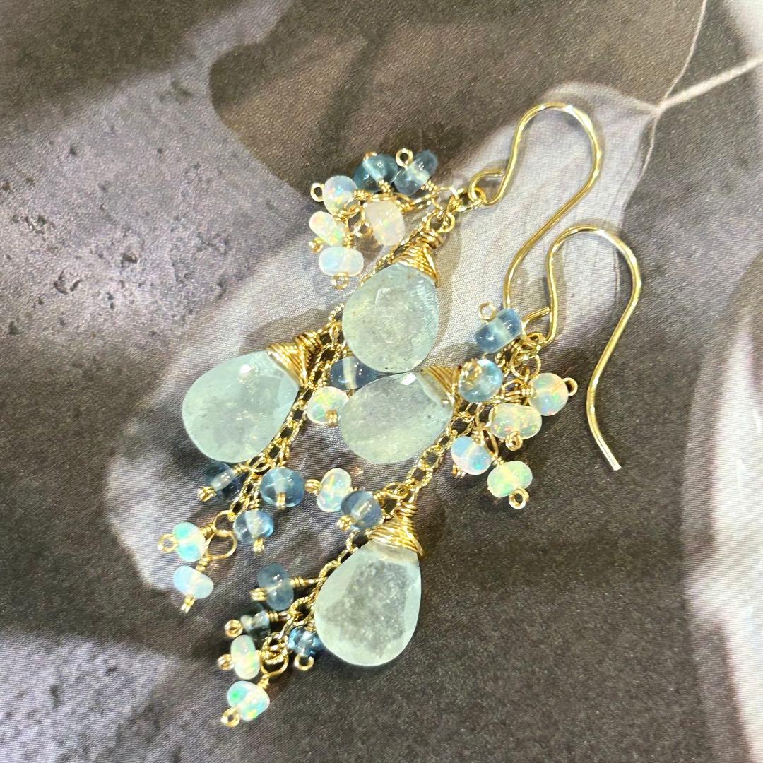 専用ʚ❤︎ɞ希少✳︎シンデレラアクアマリン　イリデッセンスアクアマリン　14kgf