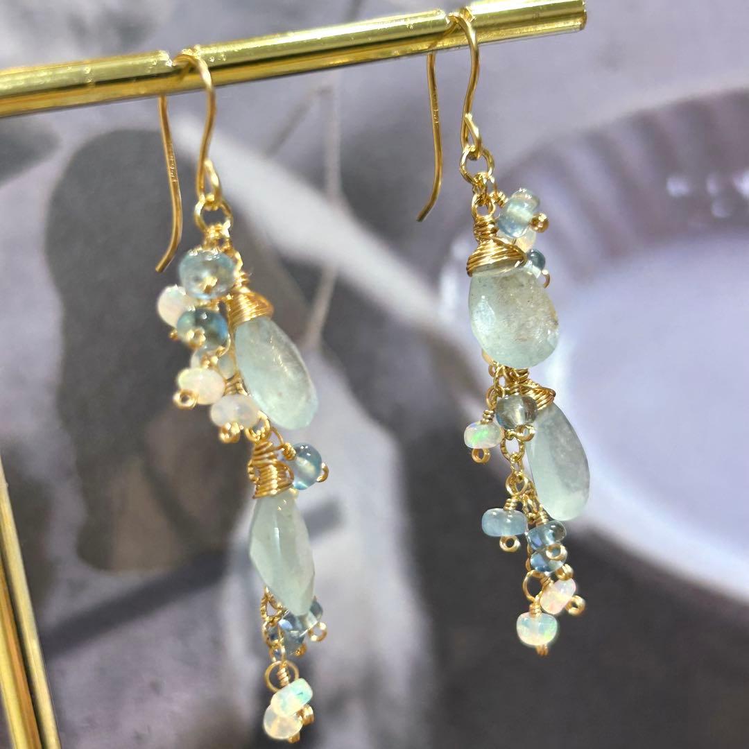 専用ʚ❤︎ɞ希少✳︎シンデレラアクアマリン　イリデッセンスアクアマリン　14kgf