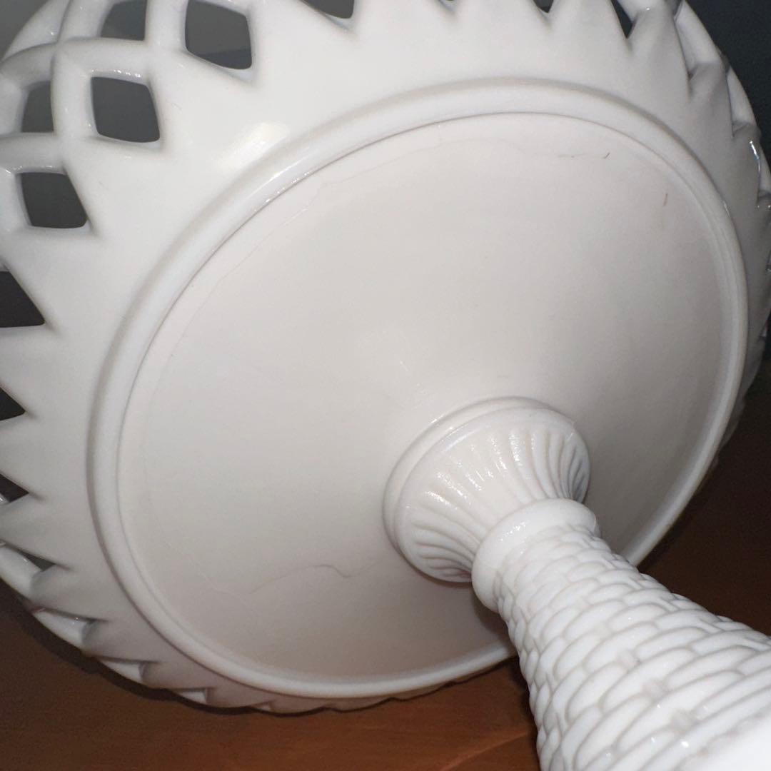 1880年代 チャリナー・テイラー社 アンティークミルクガラスコンポート 激レア