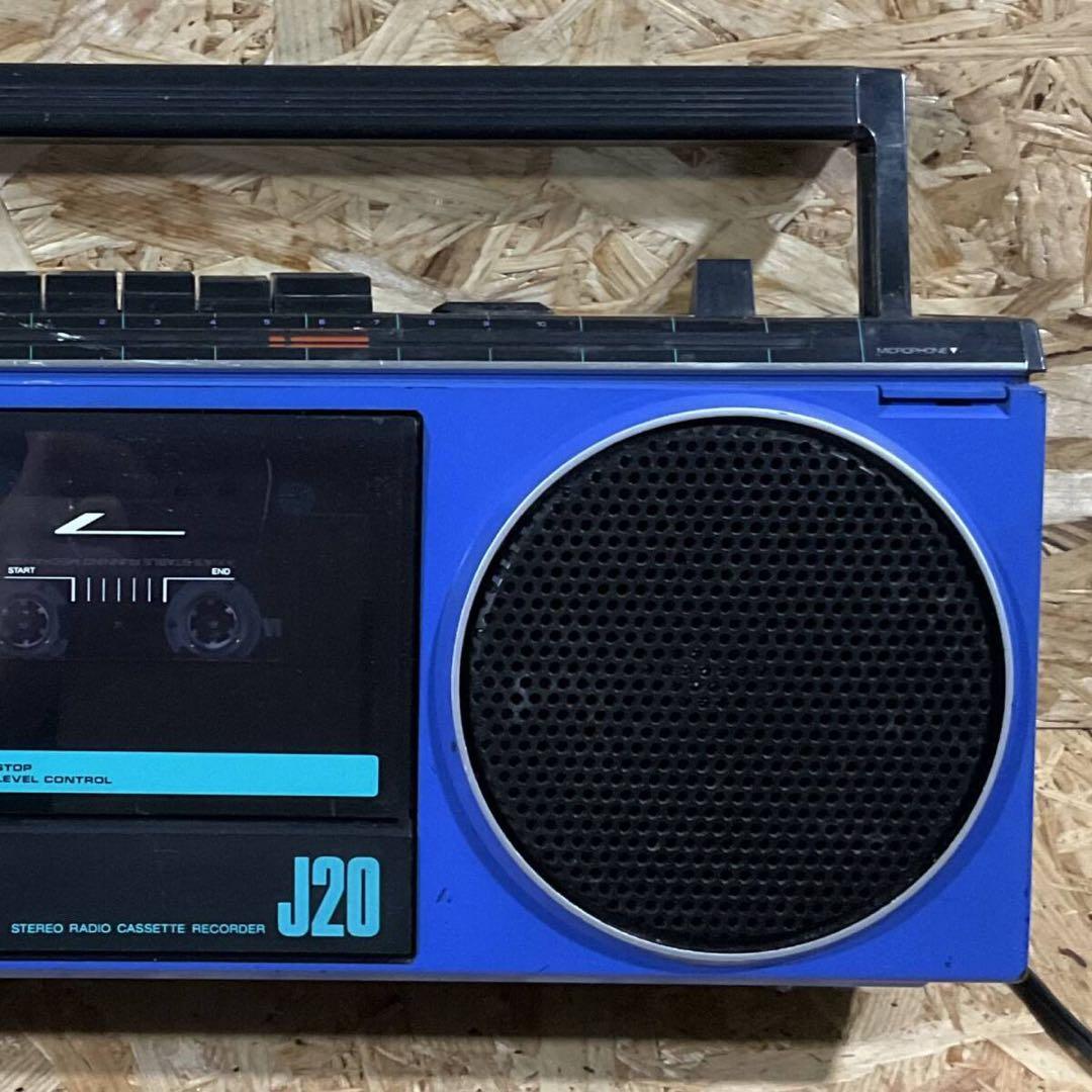 レトロラジカセ AIWA CS-J20 青 AM・FM受信OK／カセット不可