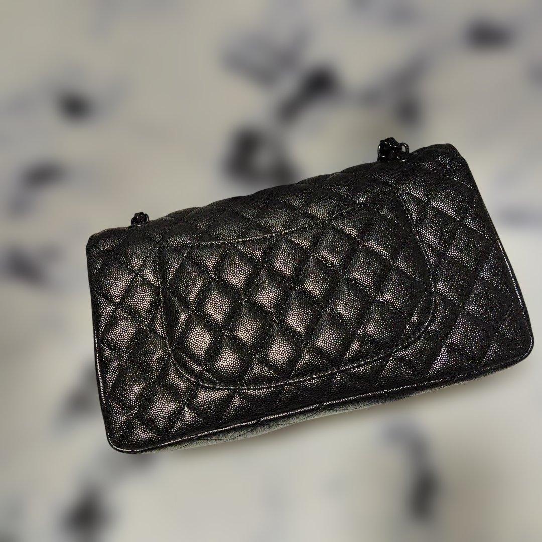 CHANELオールブラック2wayショルダーバック